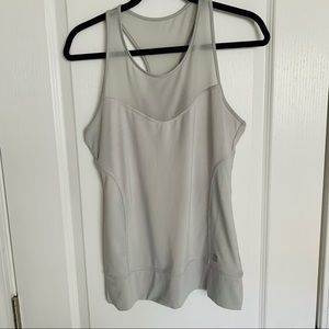 Gray Racerback workout tank with mesh detail sz M
